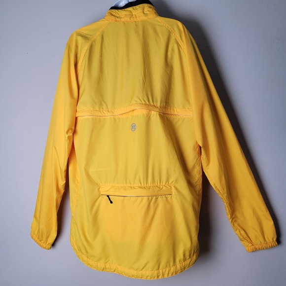 Novara Cycling Jacket Men’s L Yellow Full Zip Windbreaker Bike Rain Reflective - Picture 2 of 11